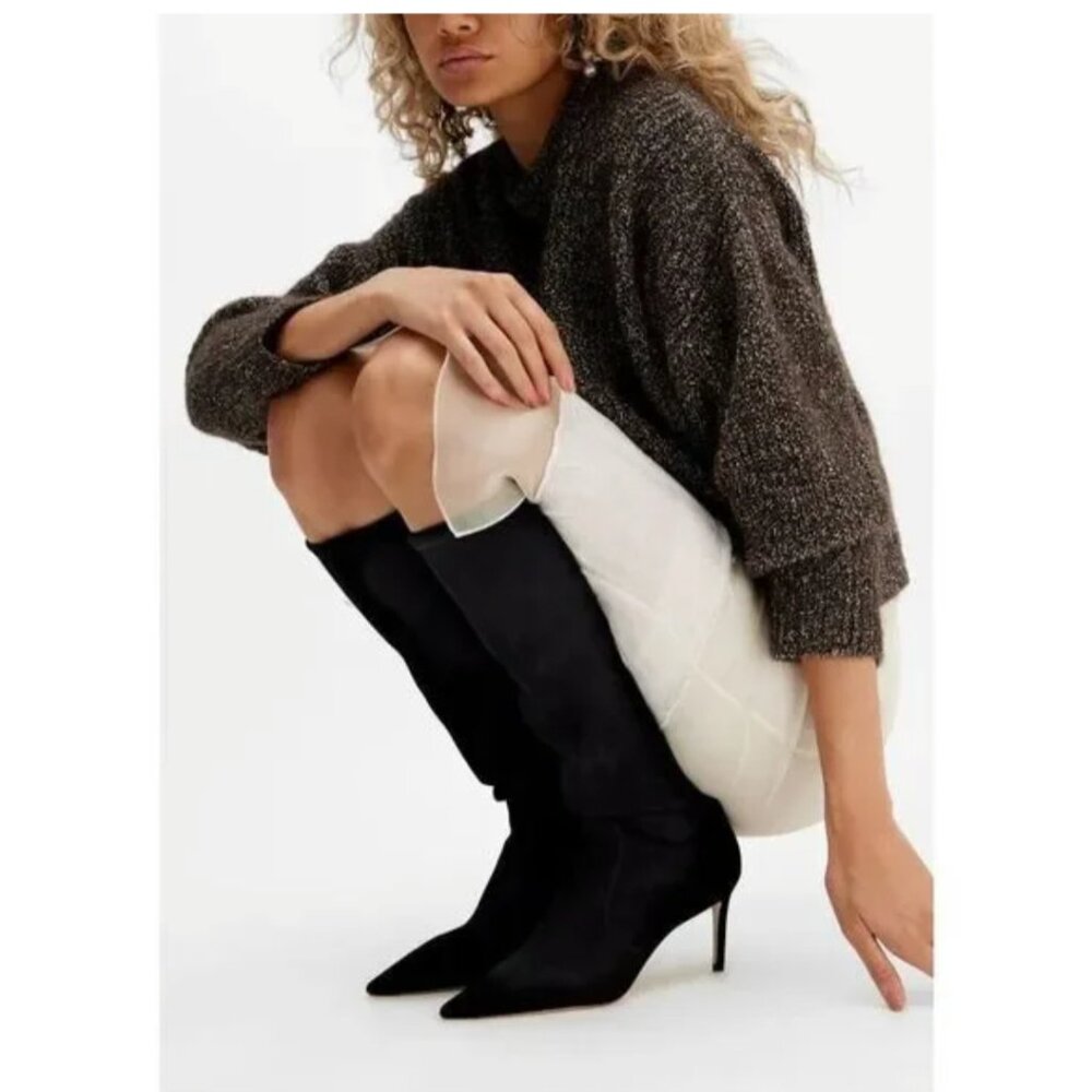 Stuart Weitzman NEWStuart 85 Suede Knee-High Stretch Suede Stiletto Size 10 $795